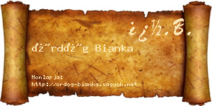 Ördög Bianka névjegykártya