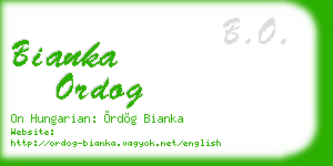 bianka ordog business card