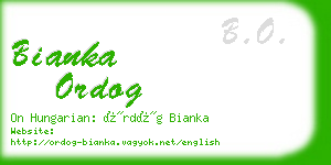 bianka ordog business card